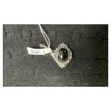 German Silver Size 8 Black Onyx Ring