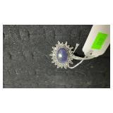 German Silver Size 6 Lapis Ring