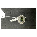 German Silver Size 7 Peridot Ring