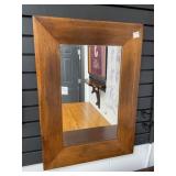 Rectangular Wood-Framed Wall Mirror, 20x28