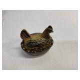 Ceramic Hen-Shaped Lidded Dish, 2.5 In.