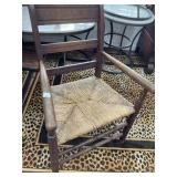 Wooden Armchair with Rush Seat