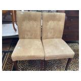 Upholstered Dining Chairs in Suede-Like Fabric