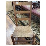 Wood Ladder-Back Rocking Chair with Woven Seat
