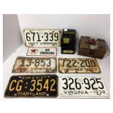 Vintage License Plates and Decorative Items Lot