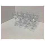 8 Cut Glass Stemmed Wine Goblets