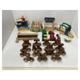 Wooden Train Set with Accessories