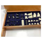 Wood Chess Set with Hinged Storage Case