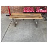 Reclaimed Wood Bench With Metal Legs