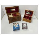 Jewelry Boxes and Spin Curler Assortment