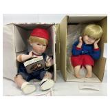 Two Collectible Porcelain Dolls, Signed & Certific