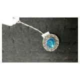 German Silver Size 8 Blue Topaz Ring