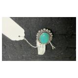 German Silver Size 7 Turquoise Ring