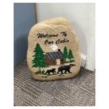 Painted Resin Welcome Cabin Sign