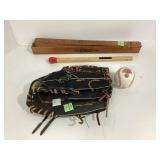 Baseball Memorabilia Lot with Glove and Display It
