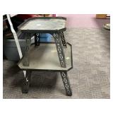 Two-Tier Metal Display Table with Decorative Legs