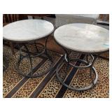 Round Marble-Top Side Tables