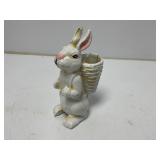 Cast Iron Rabbit Figurine With Basket
