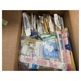 Box Lot of Sewing Supplies and Remington StitchMat