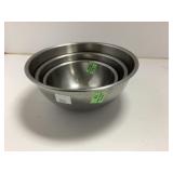 Three Stainless Steel Mixing Bowls