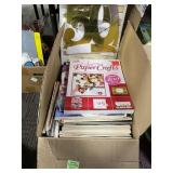 Box Lot of Craft Magazines and Decorative Items