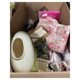 Box Lot of Decorative and Textile Items