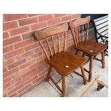 Two Wooden Spindle-Back Chairs
