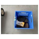 Blue Plastic Crate with Tool Parts
