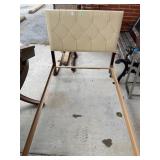 Twin Metal Bed Frame with Upholstered Headboard