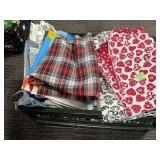 Fabric Yardage in Plastic Crate