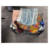 Fabric Pieces in Plastic Crate