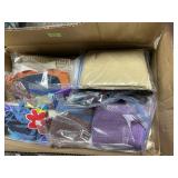 Box Lot of Fabric, Textiles, and Neckties