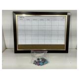 Framed Dry-Erase Monthly Calendar with Magnets