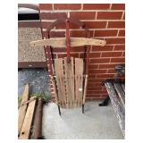 Wood and Metal Frame Sled with Steering Bar