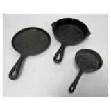 Three Cast Iron Cookware Pieces