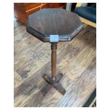Wooden Octagonal Plant Stand on Pedestal Base