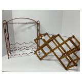 Wooden Folding Rack and Metal Wine Stand