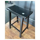 Black Wooden Stool with Saddle Seat