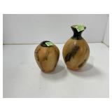Signed Ceramic Vessels With Abstract Designs
