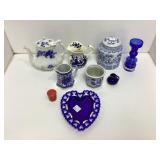Blue and White Porcelain and Glassware