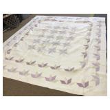 76ï¿½88 Quilt with Purple Floral Pattern