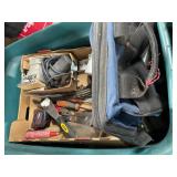 Plastic Bin Containing Hand Tools and Accessories