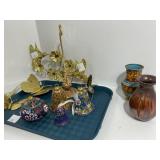 Cloisonnï¿½ Items, Vases, and Brass Decor