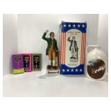 Patrick Henry Figurine with Box and Collectibles