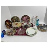 Decorative Plates, Glassware, and Bottles