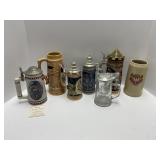 Seven German Beer Steins and Mugs Assortment
