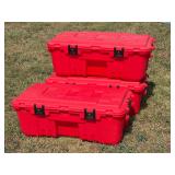 (3) large red trunks