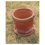 12 inch terra-cotta pot, Greco lip and saucer