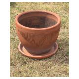17 inch decorative terra-cotta pot with saucer