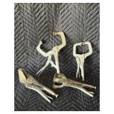 Group of vise grip type clamps